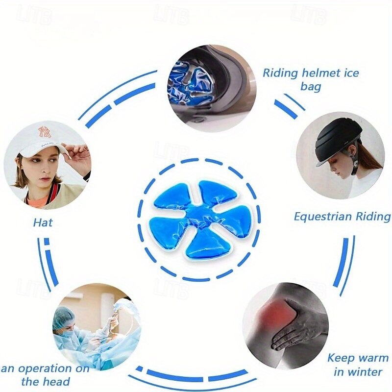 1 stk blå pvc gel ispose for hjelmer  & hatter - bærbar kjølepose med justerbar stropp, gjenbrukbar ispose for utendørssport, fotturer, reiser - passer for alle aldre 2025 - $9.99 –P2