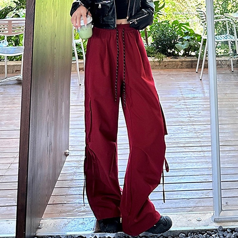 Women's Cargo Pants Hiking Pants Trousers Tactical Pants Outdoor Regular Fit Waterproof Pants / Trousers Drawstring Elastic Waist Black Red Hunting Climbing Camping / Hiking / Caving S M L XL 2025 - $22.99 –P1