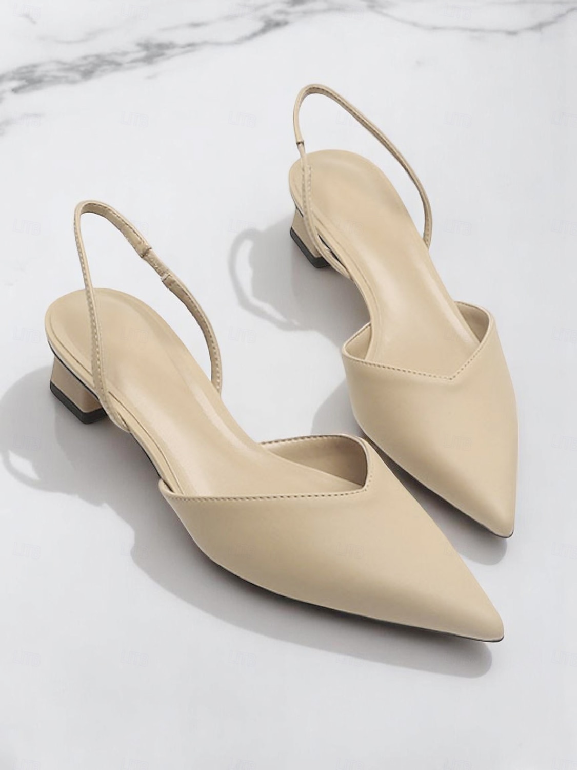 Escarpins à bride arrière et bout pointu pour femmes – talons bas en similicuir pour des occasions élégantes au bureau et en soirée de 2025 ? $26.99 –P3