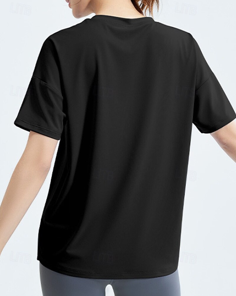 US Open Women's Tops Sport Shirt Tennis Shirt Short Sleeve Split Side Split Tennis Golf Pickleball Crew Neck Solid Colored Top Black White Pink Tennis Clothing 2025 - $13.99 –P19
