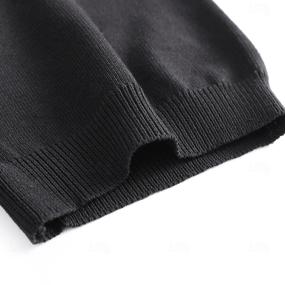 Herren Polo Strick-Polopullover Geschäft Lässig Revers Kurzarm Formell Gestreift Streifen Patchwork Sommer Ganzjahres Schwarz Weiß Grün Polo 2025 - $30.99 –P6