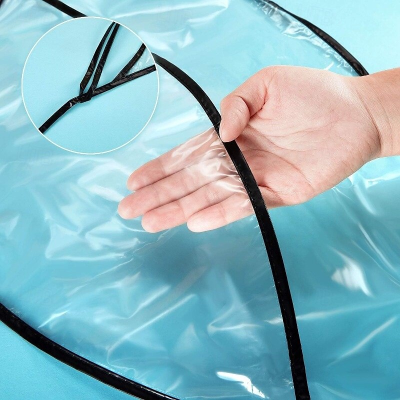 Turbante de lluvia de PVC transparente, no textil, inelástico, resistente al agua, diseño minimalista, lavable a mano, con instrucciones de uso, para mujeres, días de lluvia y actividades al aire 2025 - $5.99 –P8
