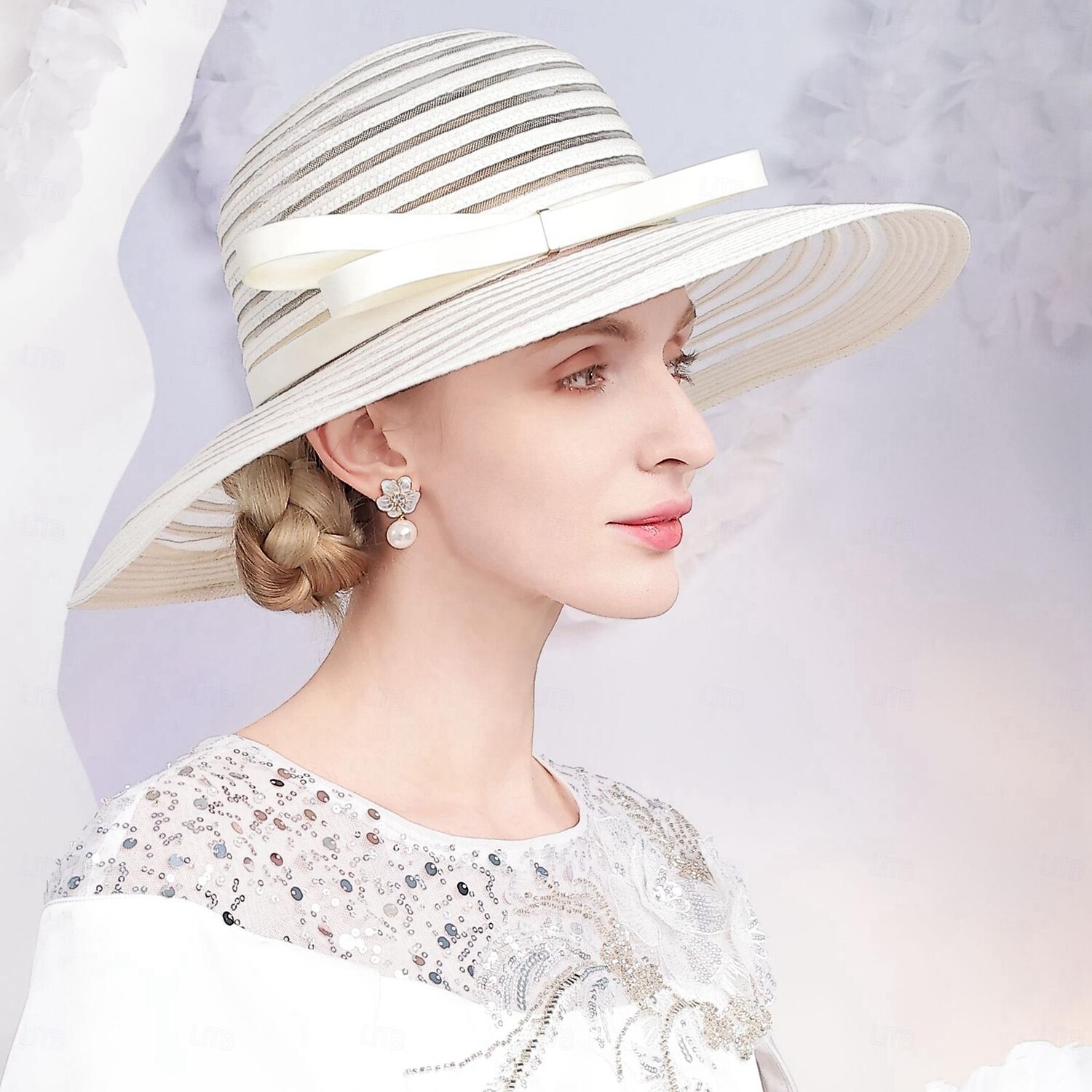 Sombreros de fibra, sombrero bombín/cloche, sombrero de pescador, sombrero flexible, boda, fiesta de té, boda elegante con lazo, tocado de empalme, tocado. 2025 - $42.99 –P2