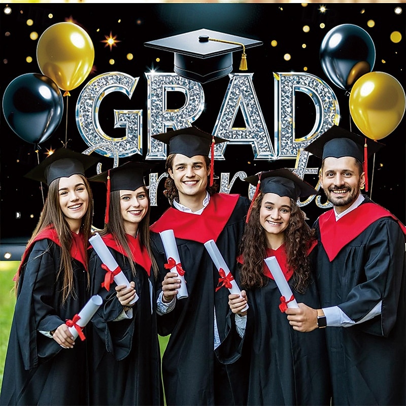 Gefeliciteerd Grad Banner Afstudeerachtergrond Afstudeerdecoraties 2025 Gefeliciteerd Afgestudeerde Banner Grad Decoraties Patio Tuin School 2025 - $13.99 –P7