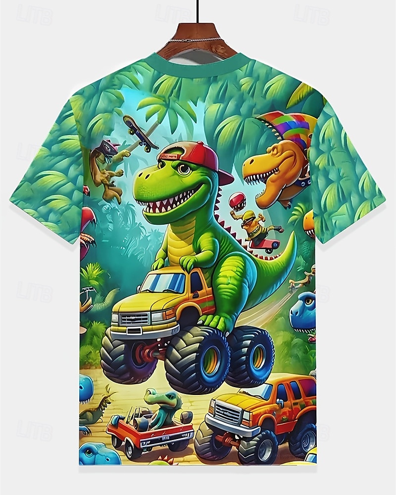 Ragazzi 3D Dinosauro Maglietta Manica Corta Estate Primavera Moda Essenziale Bambini 4-12 Anni Girocollo All'aperto Casuale Quotidiano Vestibilità regolare del 2026 a $14.49 –P3