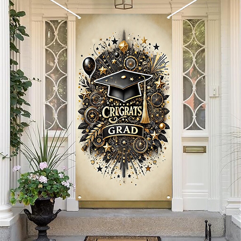 Graduation Door Decorations Door Covers Door Tapestry Door Curtain Decoration Backdrop Indoor/Outdoor Door Banner for Front Door School Office 2025 - $19.99 –P3