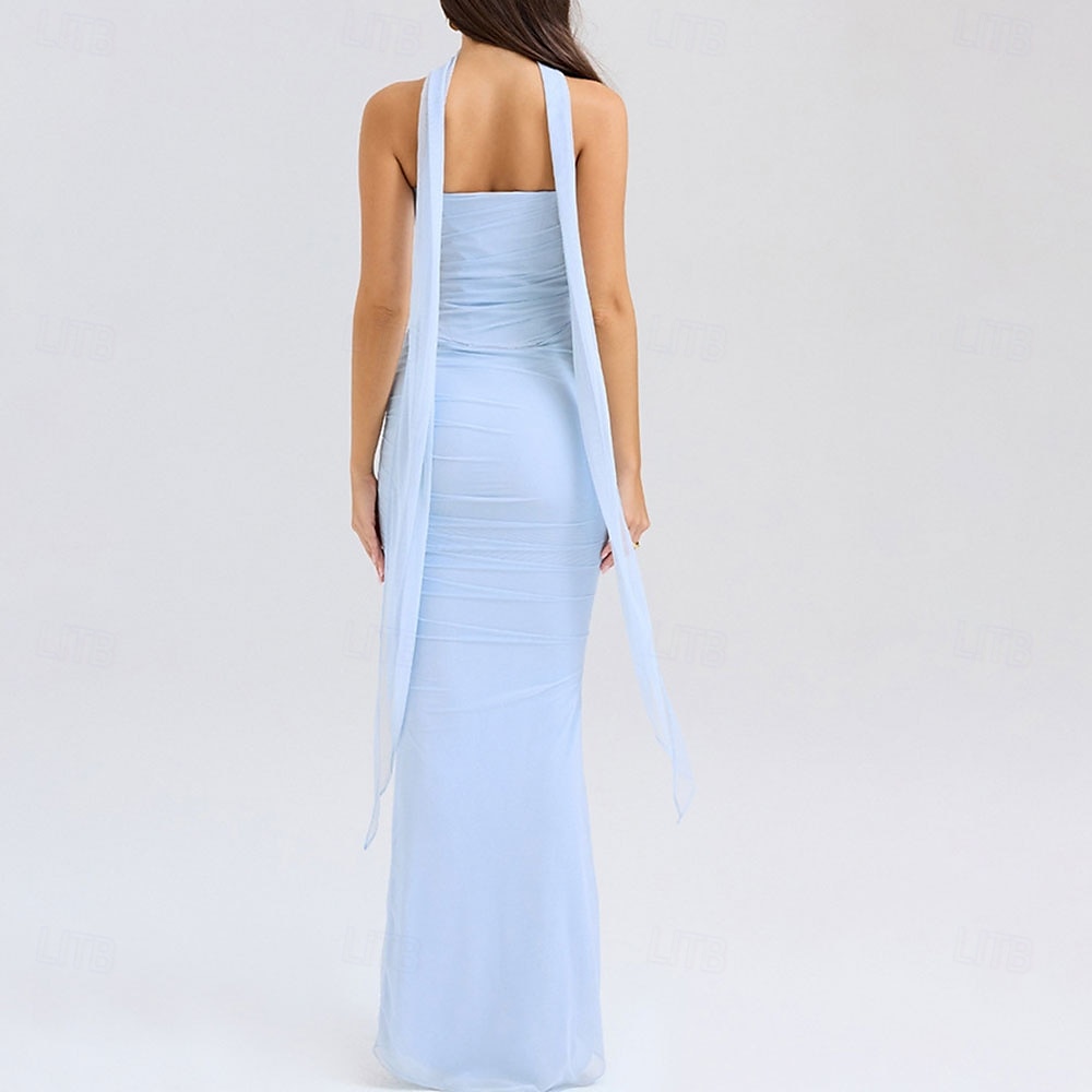 Mořská panna  trumpet quinceanera šaty elegantní šaty svatba svatební hosté dlouhé do podlahy bez rukávu bezramenné polyesterové bez zad s nařasením 2025 - $99.99 –P27