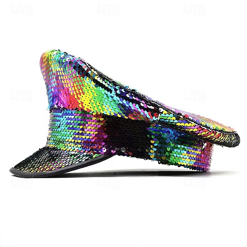 Stolthet Regnbåge Regnbågehatt Militär Paljett Unisex Vuxna Prideparad Pride månad Halloween Karnival Lätt karnevalsdräkt 2025 - $23.99 –P1