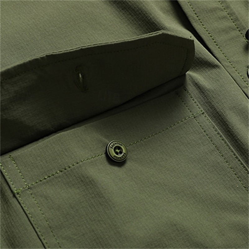 Per uomo Camicia Camicia Estiva Camicia casual Camicia con Bottoni Camicia cargo Nero Kaki Verde militare Beige Manica Lunga Semplice Colletto a Camicia Vacanza Camicia hawaiana Tasca Abbigliamento del 2025 a $42.99 –P5