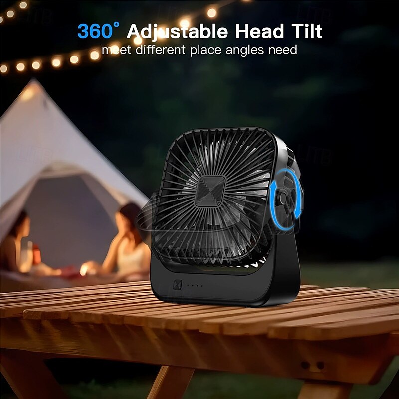 Mini Portable Brushless Fan with LED Display, 3-Speed Wind, 3000mAh Battery, USB-C, Rugged Build for Outdoor/Desk Use 2025 - $26.99 –P2