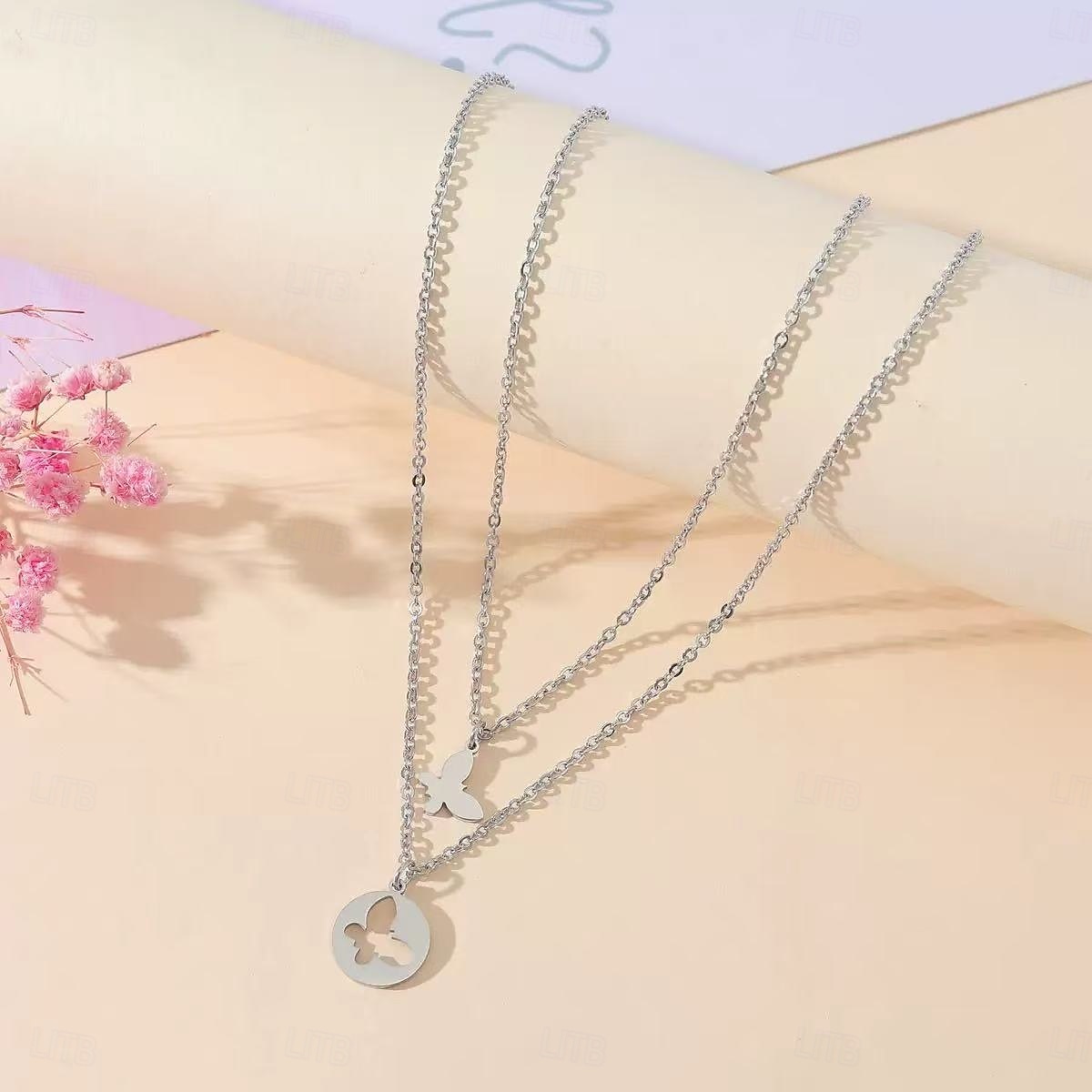 colier cromat dama elegant simplu dulce clasic colier pentru aniversare petrecere ziua de nastere 2025 - $14.99 –P1