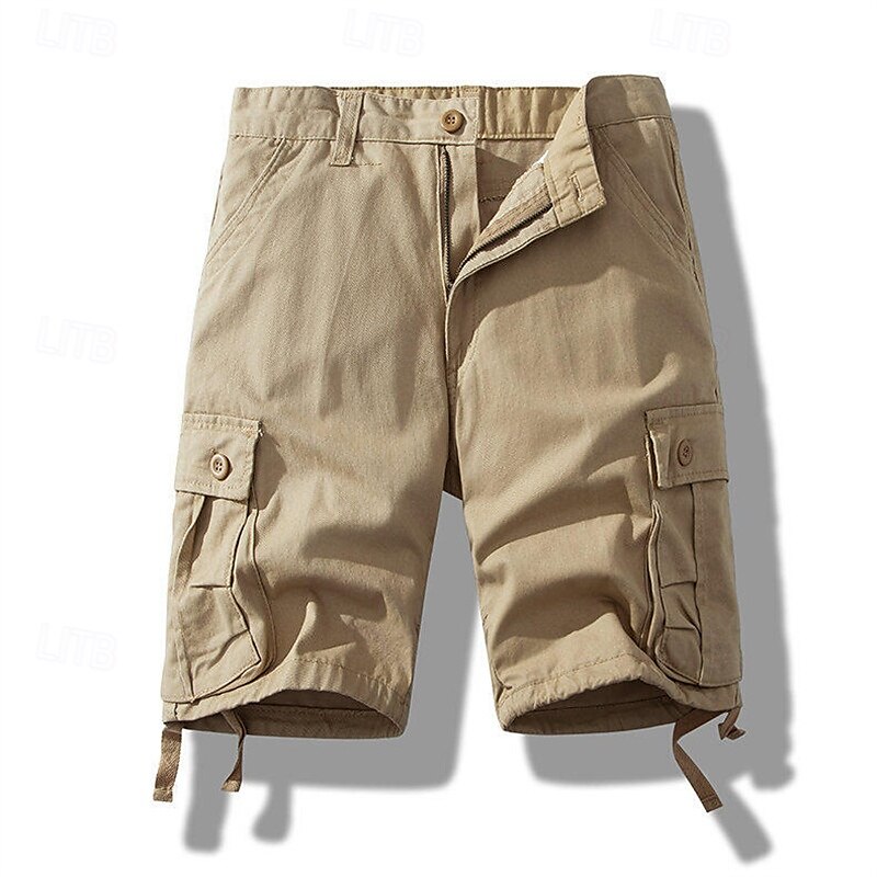 Herren Cargo-Shorts Shorts Sommershorts Mehrere Taschen Klappentasche Einfach Komfort tragbar Knielang Outdoor Sport Täglich Mode Lässig Schwarz Gelb 2025 - $20.99 –P1