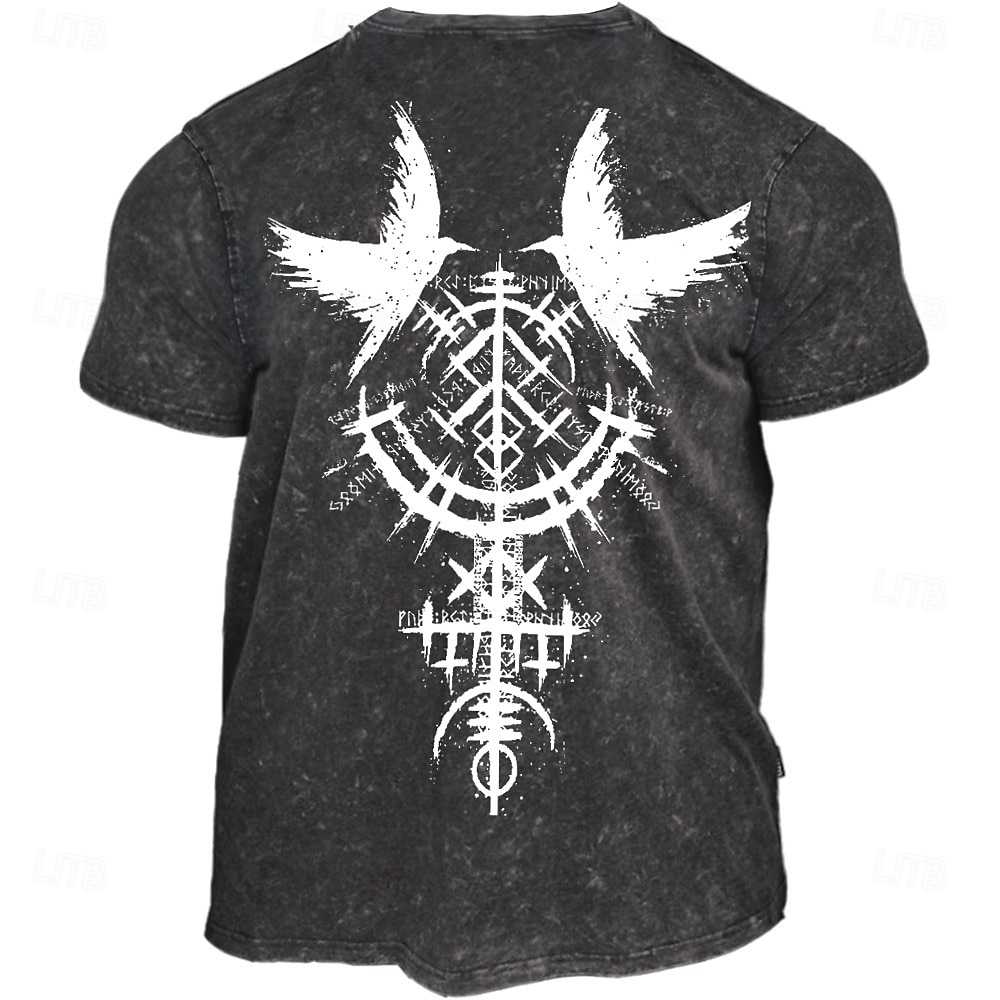 Herre Norse Mythology Raven Runic Grafisk Kortermet T-skjorte 2026 - $17.49 –P1