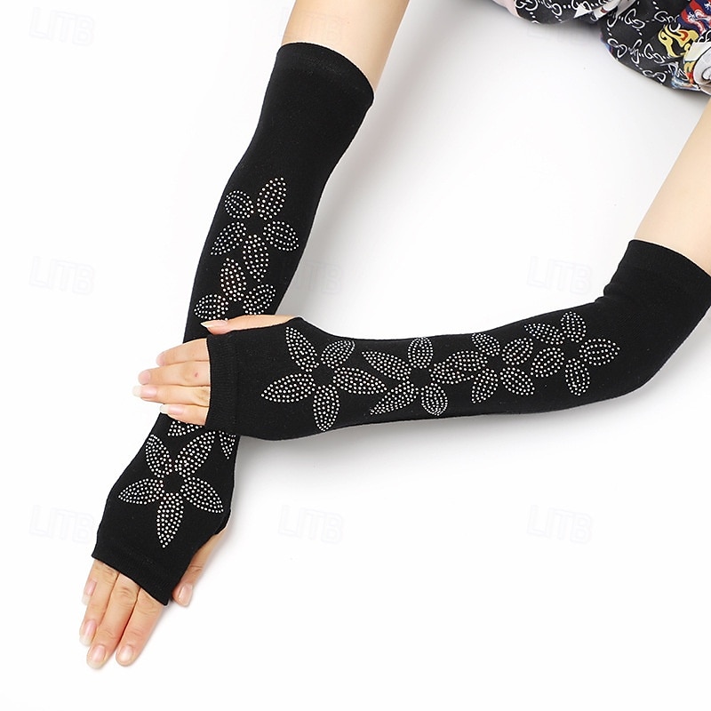 Luvas longas de meio dedo, outono e inverno, versão coreana, novas luvas para dança de rua, internet, luvas com dedos expostos, capa de braço de malha de 2025 por $9.99 –P2