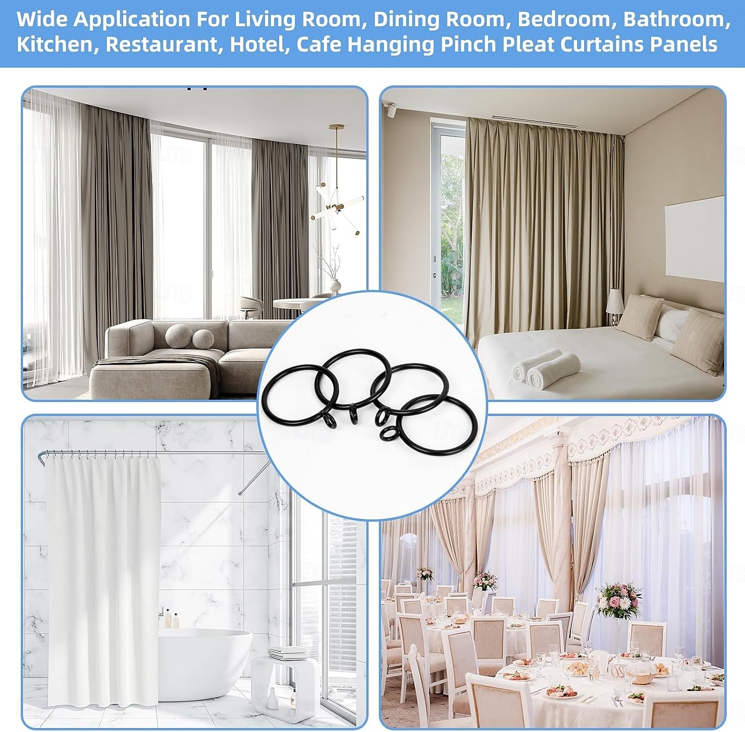48 Pack Curtain Rings with Eyelets Metal Drapery Rings for Pinch Pleat Curtains Panels Drape Rings Fits Up to 1.2 in Curtains Rod 1.5 Inch I D Silver 2025 - $12.49 –P8