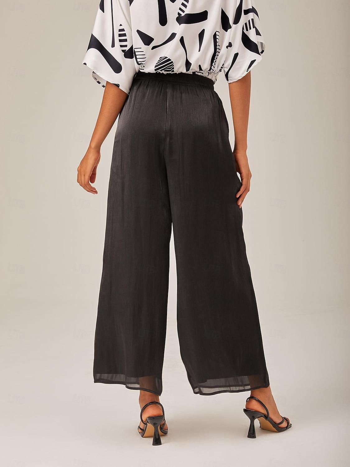 Per donna Femminile Culotte Gamba Larga Lunghezza intera Elegante Casual Formale Matrimonio Abbigliamento da sera Nero Estate XS S M del 2025 a $64.99 –P8