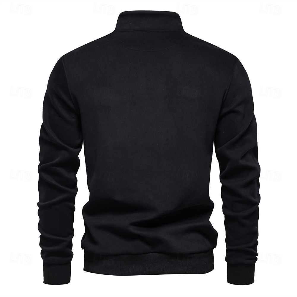 Homme Sweat à capuche quart zippé Noir Blanche bleu marine Gris Demi-zip Uni Polyester Occasionnel Athlétique Vêtement Tenue Pulls Capuche Pulls molletonnés manche longue de 2025 ? $31.99 –P10