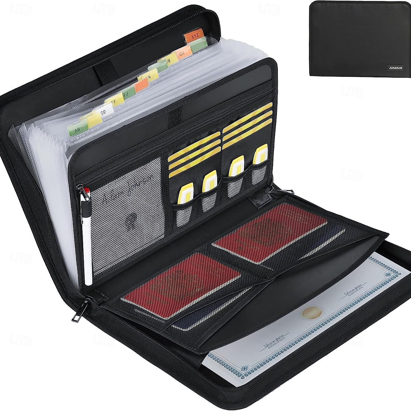 File Organizer - 26 Pocket Expanding Accordion File Folder with Zipper & Labels, Fireproof & Waterproof Document Organizer for Letter/A4 Size Files, Multi-Pocket File Storage Case for Home & Office 2025 - $24.99 –P8