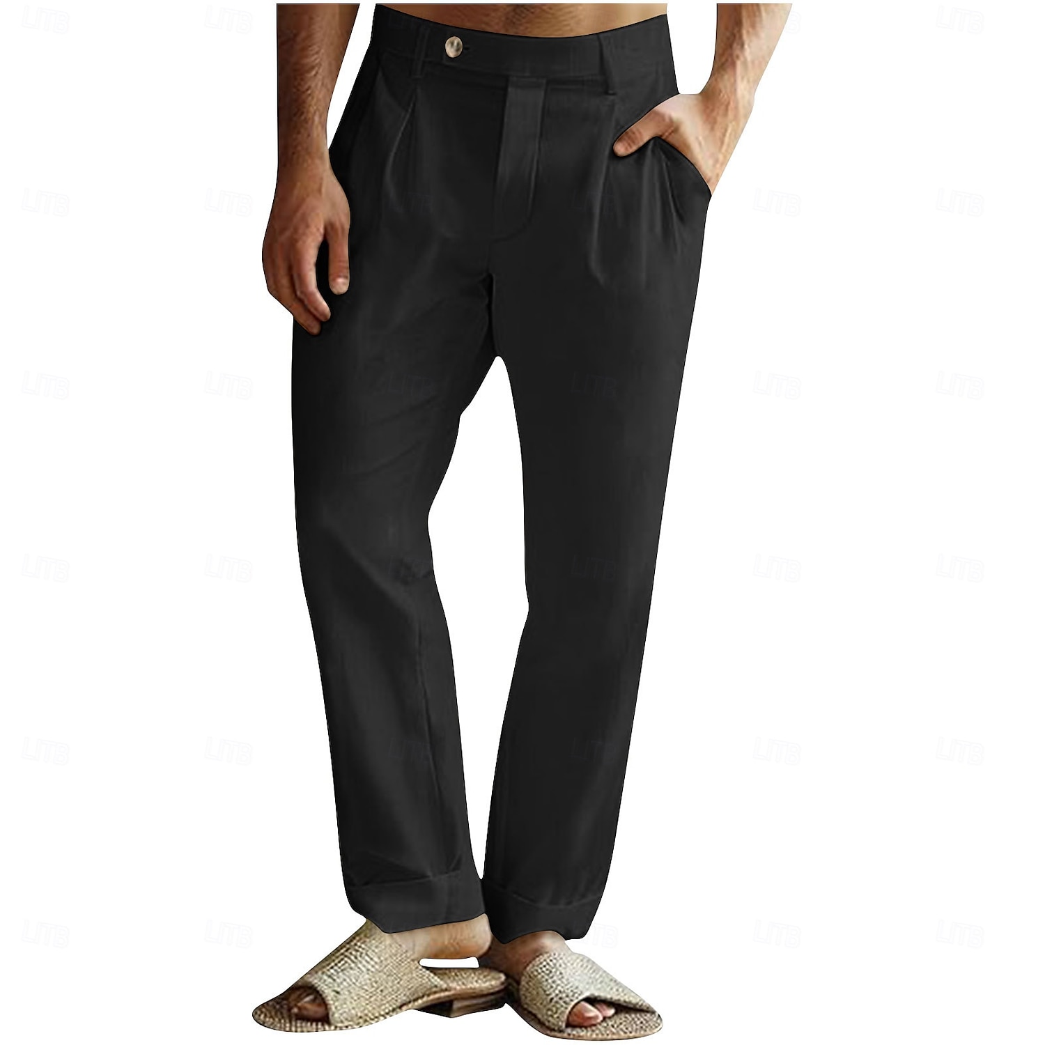 Per uomo Pantaloni di Lino Pantaloni Pantaloni Estivi Pantaloni da Spiaggia Pieghettato Elastico in vita Gamba Dritta Semplice Comodità Traspirante Lunghezza intera Affari Quotidiano Ferie Moda Stile del 2025 a $23.99 –P2