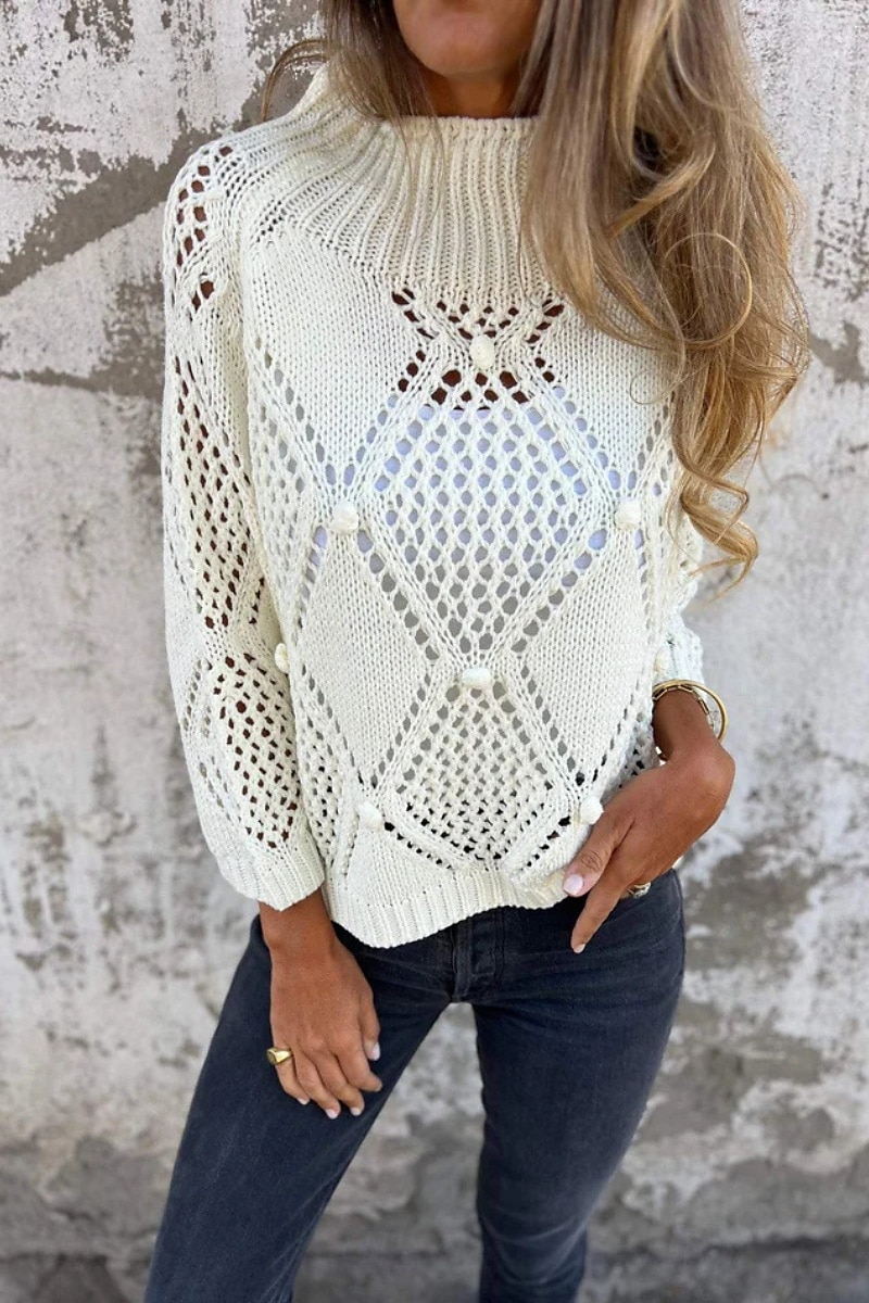 Women's Blouse Plain Basic Modern Casual Long Sleeve Turtleneck Regular Tops Daily Going out Cut Out Black White Green Khaki Gray Summer 2025 - $31.99 –P7