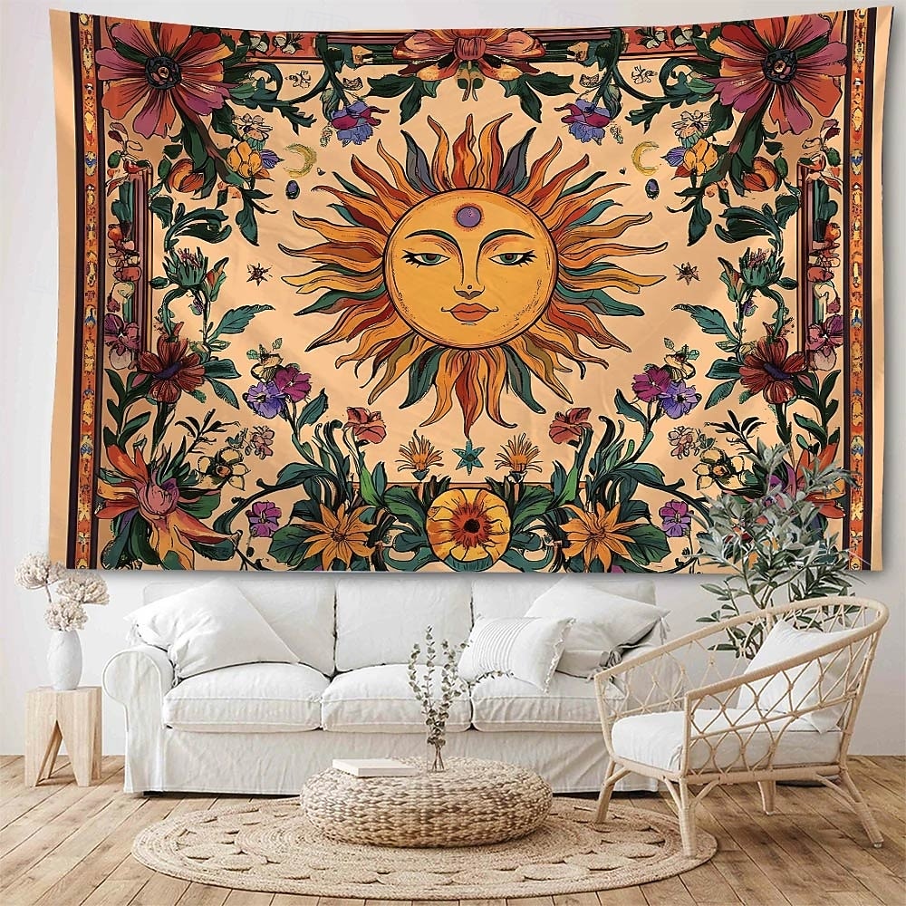 Tapiz colgante de sol y luna mandala Arte de pared Gran tapiz Decoración mural Fotografía fondo manta cortina Decoración del hogar dormitorio sala de estar 2026 - $16.99 –P2