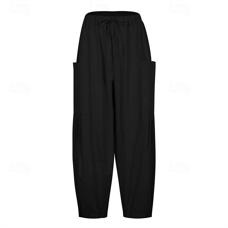 Per donna Gamba larga Pantaloni Vacanza Moda Lunghezza intera Misura del girovita medio Semplice Elastico in vita Traspirante Confortevole Micro-elastico Streetwear Abbigliamento quotidiano Uscire del 2025 a $30.99 –P6