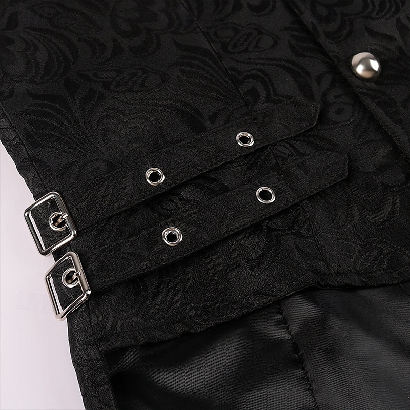 Punk og gotisk Victoriansk Steampunk سترة vest Prins Vampyrer Dobbeltkneppet Jacquardvevnad Herre Royal Halloween Karneval Ytelse LARP Ren Faire Voksne Vest Alle årstider 2025 - $36.99 –P9