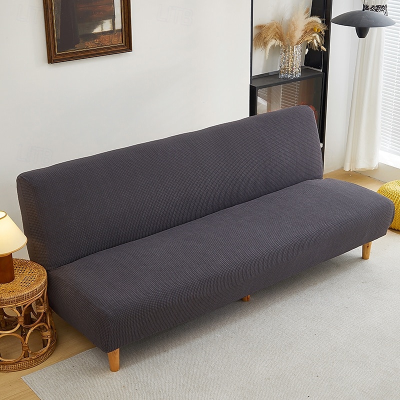 jacquardtyg armlöst bäddsoffa överdrag slipcovers stretchskydd elastiskt bänkskydd 2025 - $36.99 –P17