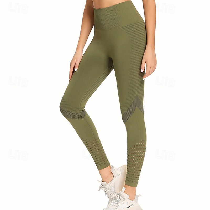 Mujer Pantalones de yoga Mallas Leggings de Yoga Malla Cintura elástica Control de barriga Levantamiento de tope Yoga Entrenamiento de gimnasio Pilates Pantalones Negro Verde Ejército Azul Otoño 2025 - $20.99 –P10