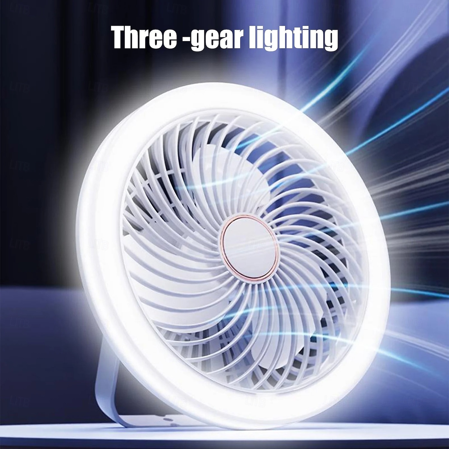 1 Pc. Multi Functional Fan Light, Vertical Hanging, Three Use, Three Level Dimming, Air Conditioning, Usb Charging Remote Control, Office Camping, Home Use 2025 - $21.99 –P21