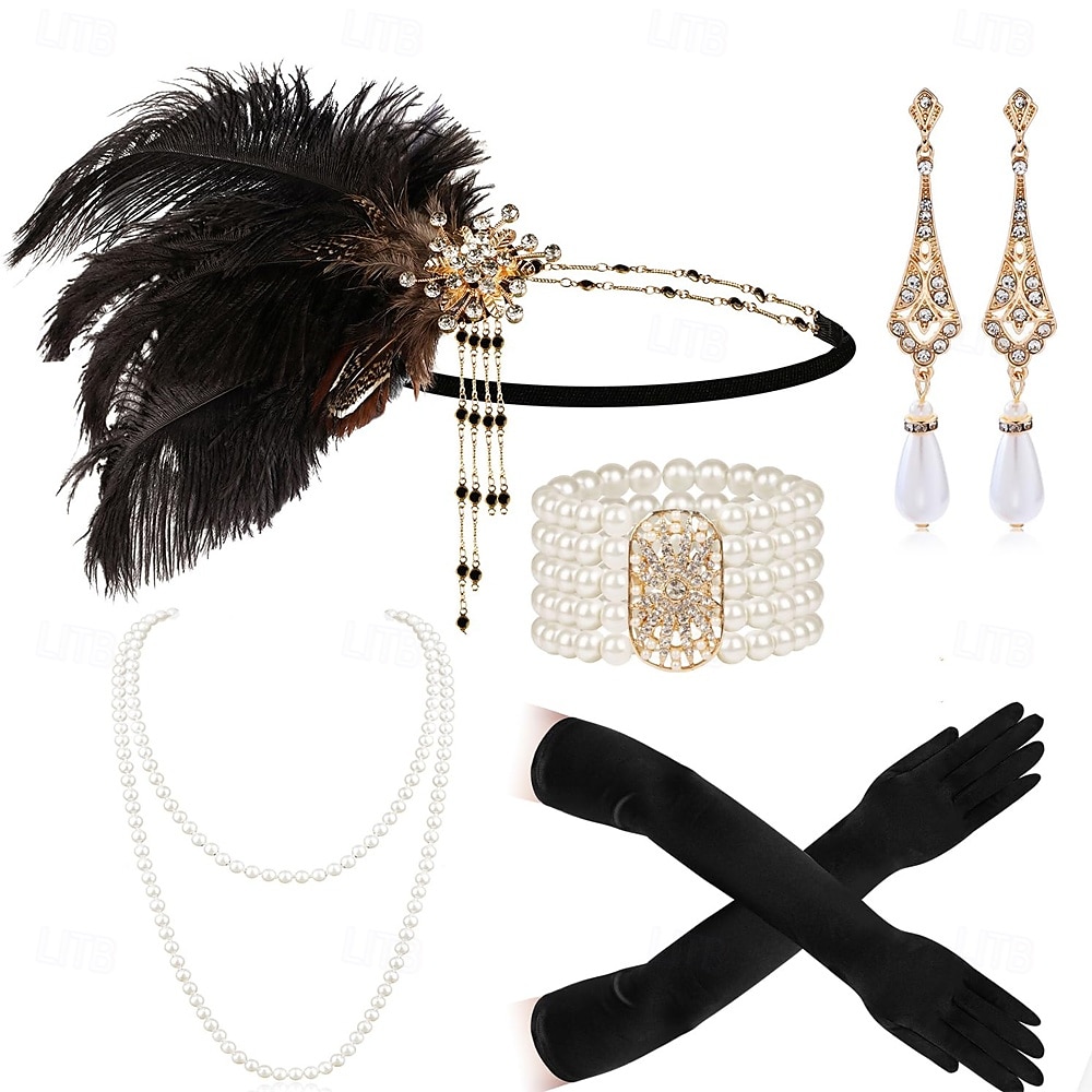 Gatsby le Magnifique Serre Tête Flapper Gatsby le Magnifique Plume Rétro Paillettes scintillantes Déguisement Femmes Carnaval Saint-Valentin Mascarade Tenue de soirée Mascarade Festival Adulte 1 de 2025 ? $23.99 –P9