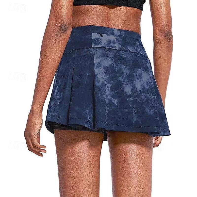 US Open Women's Tennis Skirts with Shorts Pleated Quick Dry Tennis Golf Badminton Tie Dye Skort Black Pink Blue Tennis Clothing 2025 - $18.99 –P12