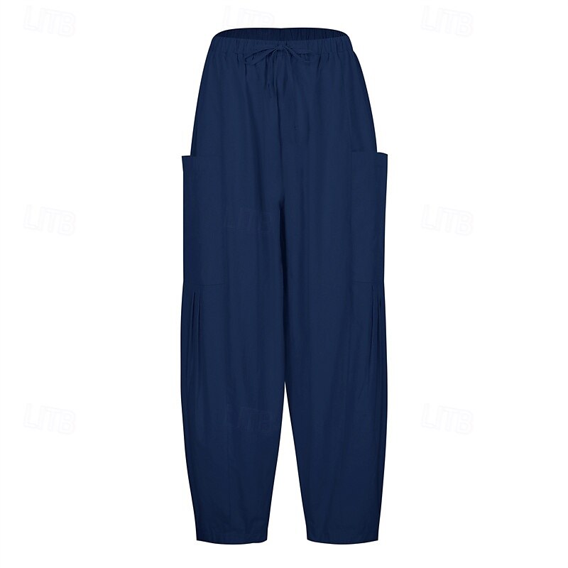 Per donna Gamba larga Pantaloni Vacanza Moda Lunghezza intera Misura del girovita medio Semplice Elastico in vita Traspirante Confortevole Micro-elastico Streetwear Abbigliamento quotidiano Uscire del 2025 a $30.99 –P12
