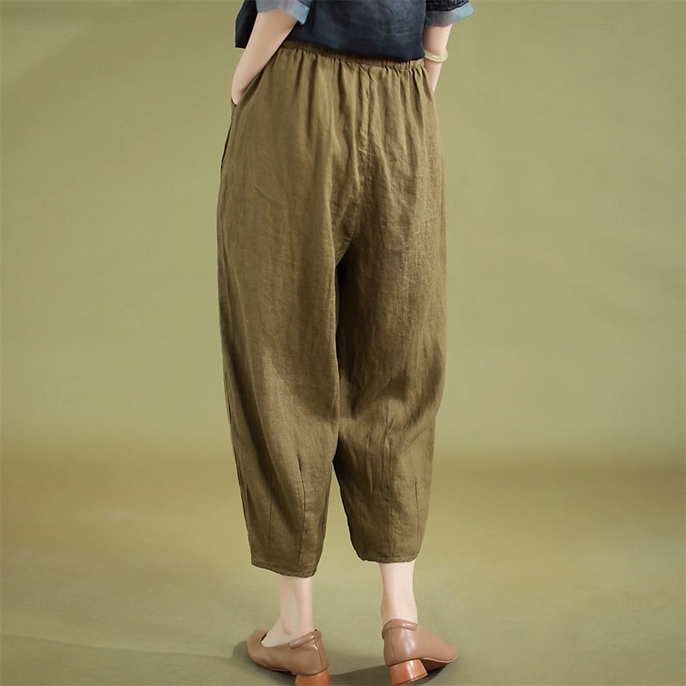 Retro Vintage Mittelalterlich Renaissance Knöchellänge Hose Einfarbig Damen Urlaub Alltagstauglich Erwachsene Hose Frühling & Sommer 2025 - $43.99 –P3