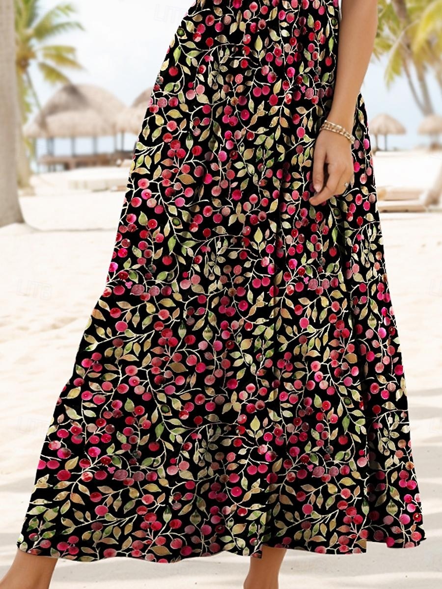 Damen Midikleid Sommerkleid A Linie Kleid Schulterfreies Kleid Elegant Urlaub Lässig Formpassend Blumen Grafik Ärmellos U-Ausschnitt Rundausschnitt Rote Blau Purpur Grün Sommer Frühling 2025 - $35.99 –P3