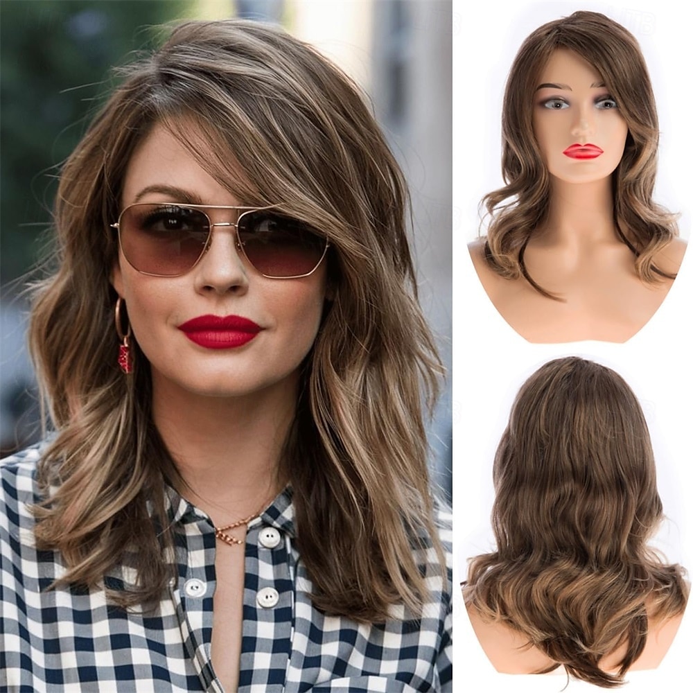 gelaagde grijze pruiken voor vrouwen, schouderlange rechte pruik met pony, natuurlijk synthetisch cosplay vervangingshaar pruik 2026 - $25.99 –P6