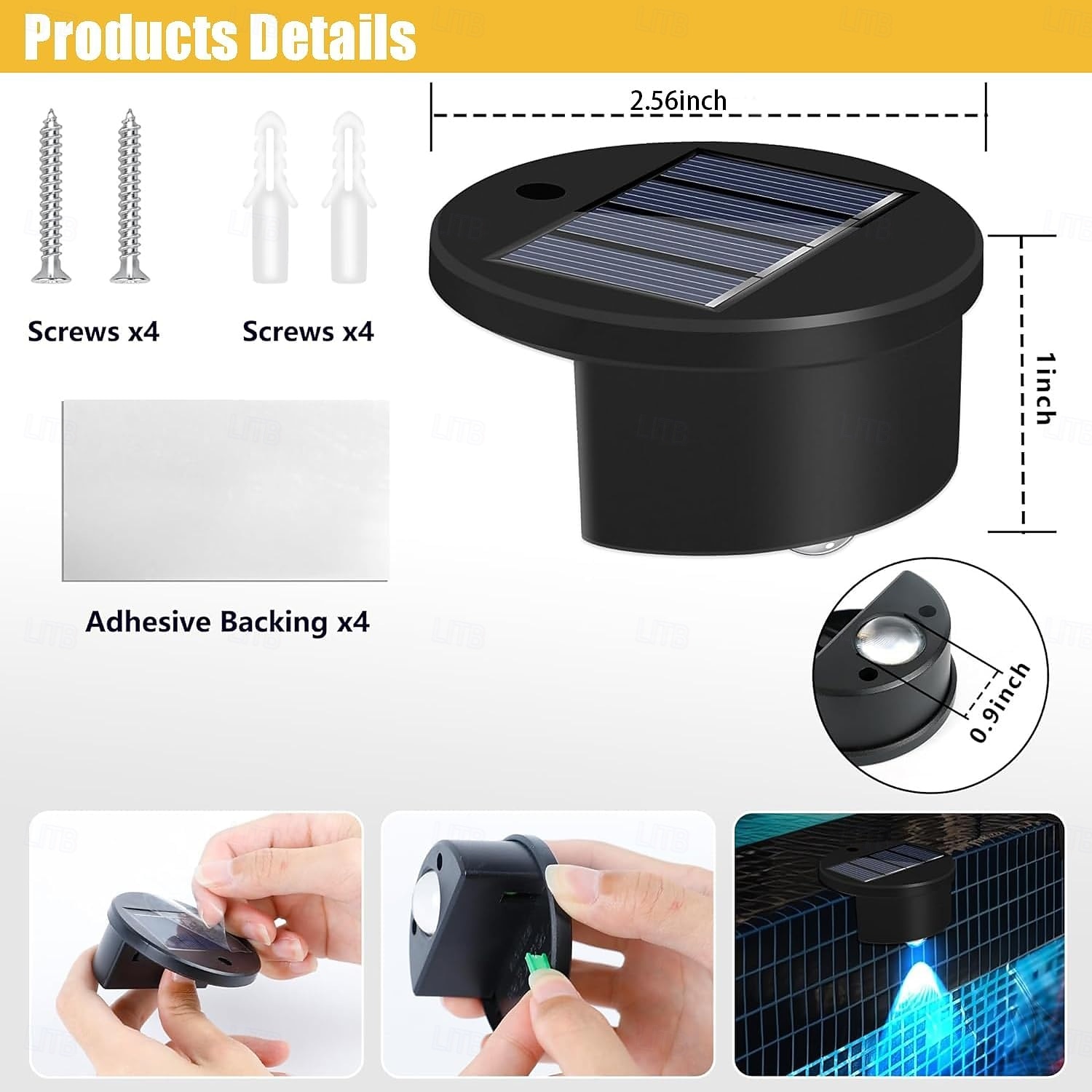 Solar Step Lights LED Solar Deck Lights for Fence Waterproof Swimming Pool Side Lights for Stairs Pool Fence Yard Patio and Pathway 10pcs 5pcs 3pcs 1pc 2026 - $16.49 –P6