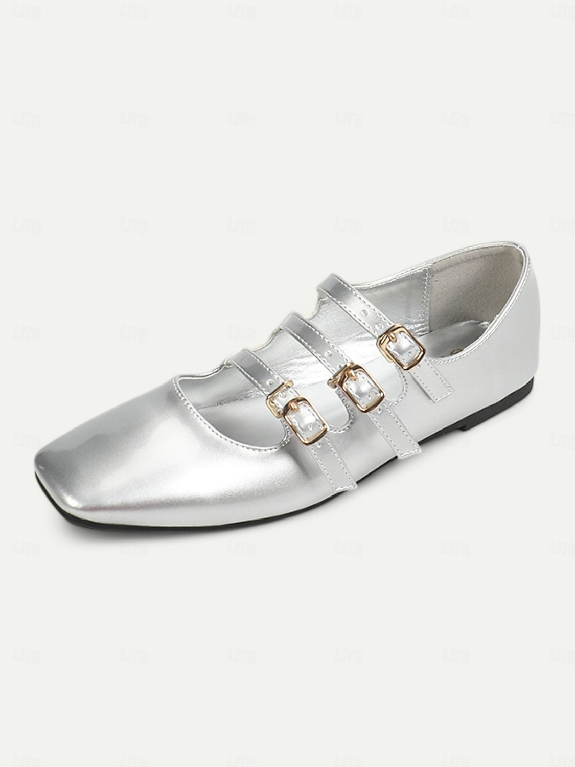 Rode Mary Jane-flats van lakleer uit de jaren 30 voor dames met drievoudige gespen – retro klassieke schoenen voor feestjes en dagelijks gebruik 2026 - $34.99 –P7