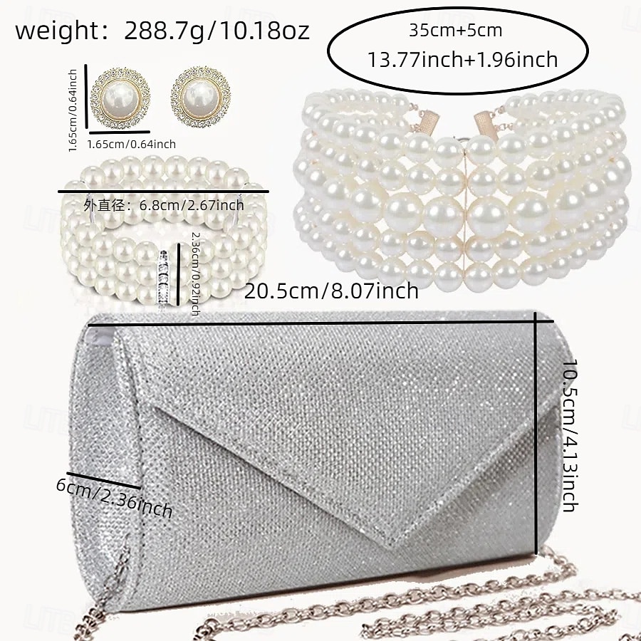 halskjede øredobber armbånd antrekk veske elegant  & luksuriøs gnistrende polyester rhinestone legering for cosplay kvinners kostyme smykker mote smykker 2025 - $32.99 –P5