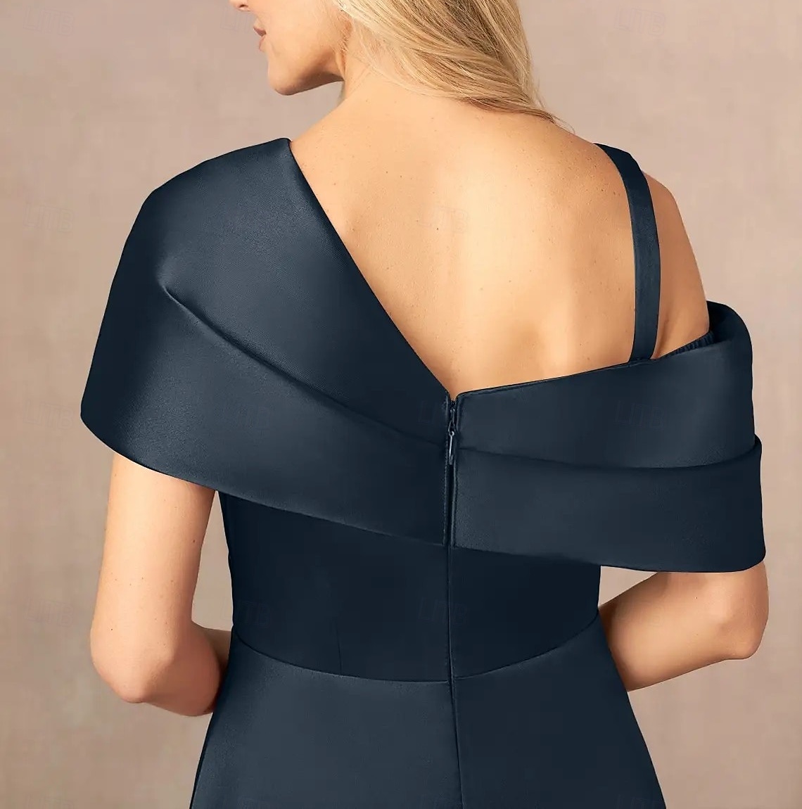 A-line večerní šaty elegantní šaty formální večerní party délky podlahy krátký rukáv v krku V satén s rozparkem 2025 - $172.99 –P4