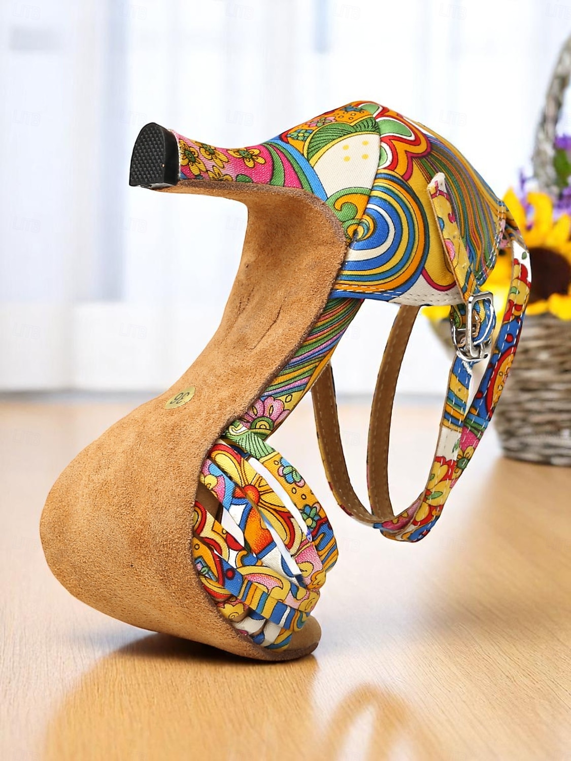 Bunte Latein-Tanzsandalen für Damen – offene Absätze mit Boho-Muster für Salsa-, Samba- und Sommerauftritte für Damen 2025 - $59.99 –P5