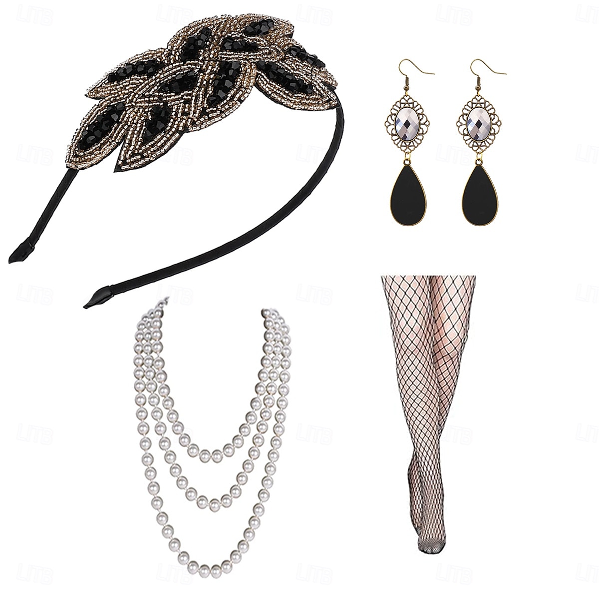 1920-as évek A nagy Gatsby Felszerelések Flapper fejpánt Fülbevaló Biserna ogrlica A nagy Gatsby Flapper lány Retro Csillogó glitter Kristály / Strassz Női Farsang Álarcos mulatság Tini Party estélyi 2025 - $23.99 –P6