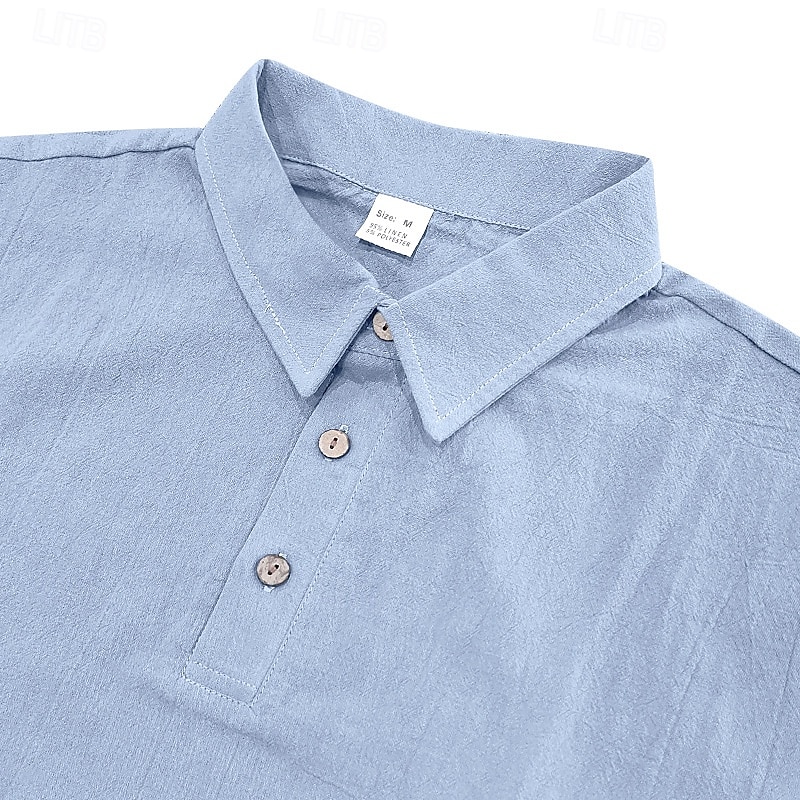 Men's Golf Shirt Golf Polos Shirts Work Casual Lapel Short Sleeve Basic Modern Plain Buttons 2 Piece Summer Regular Fit Apricot Black White Navy Blue Light Grey Army Green Golf Shirt 2025 - $32.99 –P6