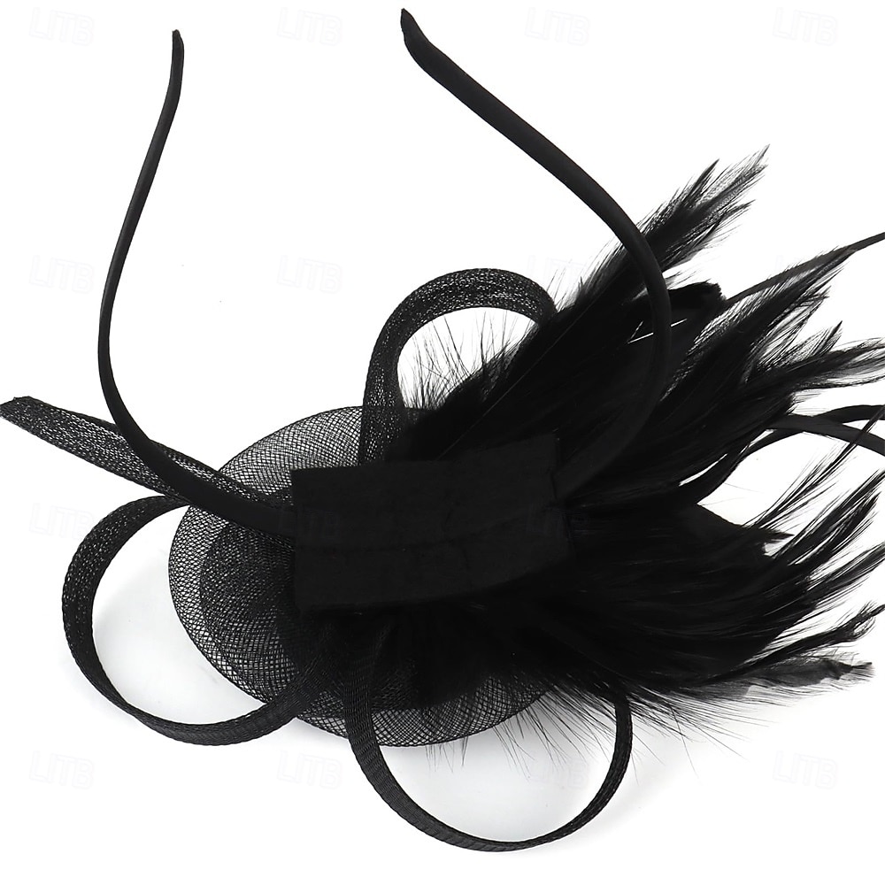 chapéus fascinators com penas para mulheres chapéus kentucky derby chapéu de igreja para festa do chá com faixa de cabeça e clipe de 2025 por $32.99 –P7
