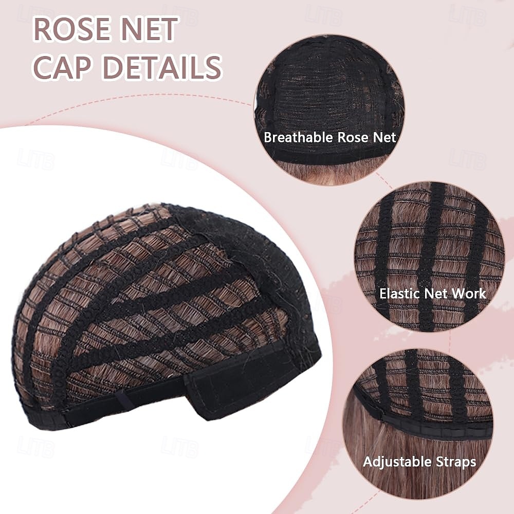 Short Straight Bob Wigs for White Women Highlight Brown Layered Wig with Air Bangs Shoulder Length Natural Synthetic Hair Wig 2026 - $25.99 –P6