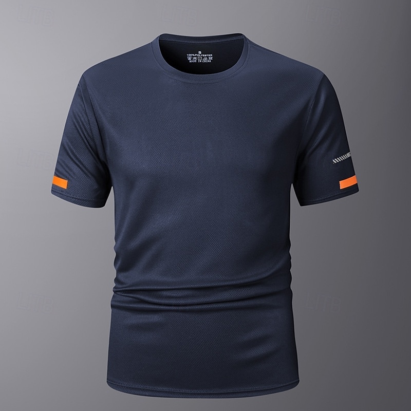 Men's Sport T Shirt Quick Dry  Tee Crew Neck Summer Solid Color Plain Short Sleeves Sports & Outdoors Casual Basic Fitness Casual Daily Dark Grey White Black Top Tee for Men 2025 - $8.99 –P10