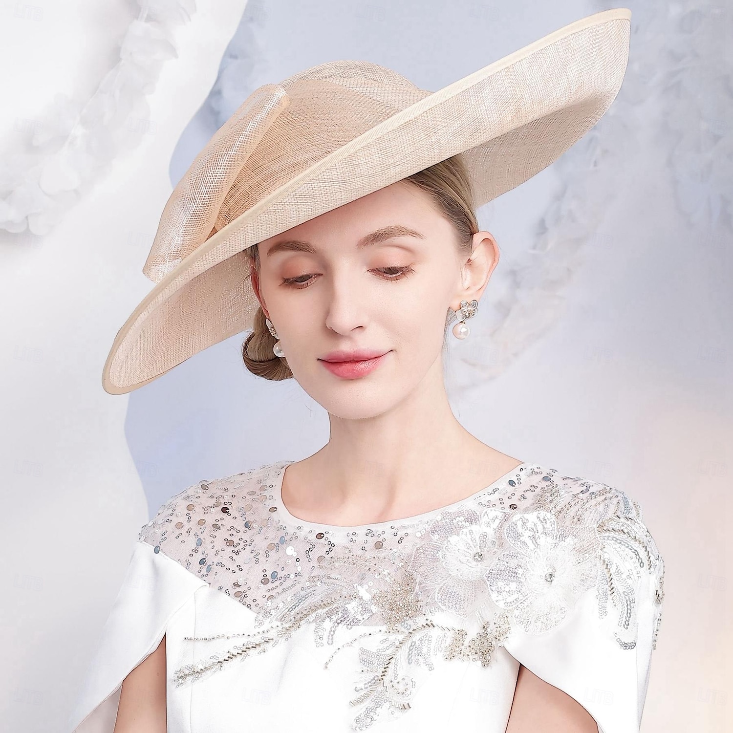 Sombreros de lino, sombrero bombín o cloche, sombrero para el sol, sombrero sinamay, boda, fiesta de té, boda elegante con lazo, tocado. 2025 - $109.99 –P3