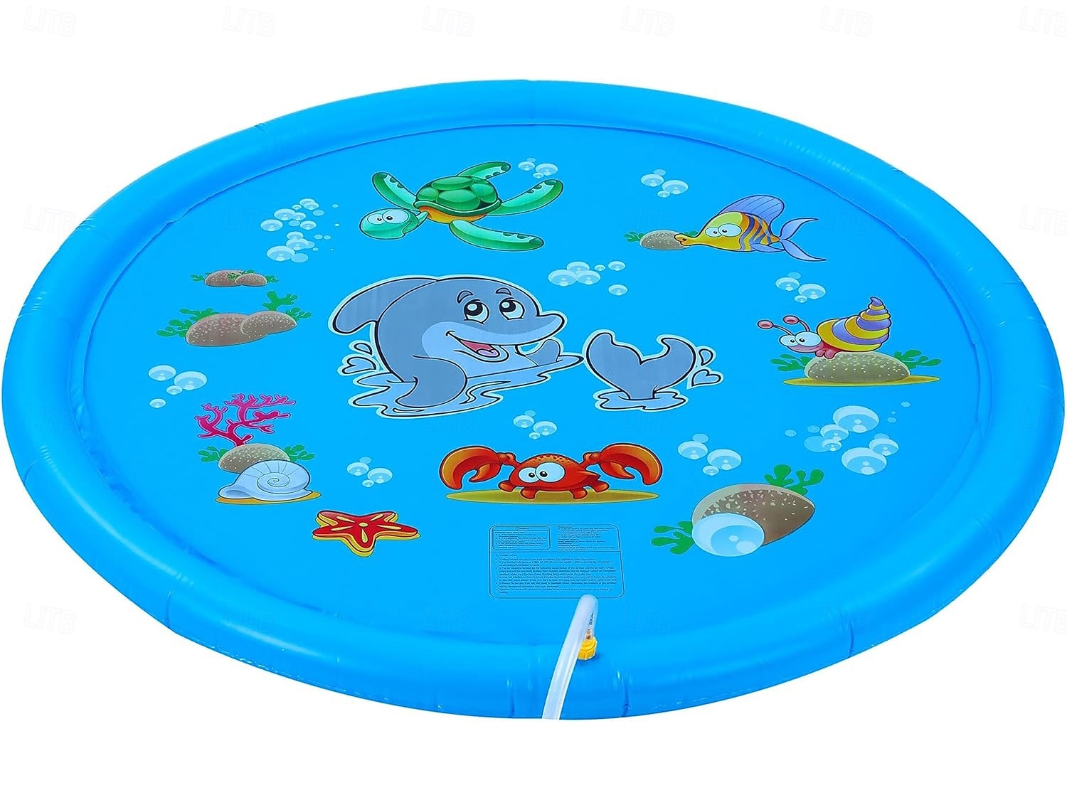 Tapis de jeu d'eau d'extérieur de 39 pouces, motif de vie marine multicolore, tapis anti-éclaboussures en PVC durable avec arroseur, antidérapant bleu &gonflable idéal pour les jouets aquatiques de 2025 ? $27.99 –P2
