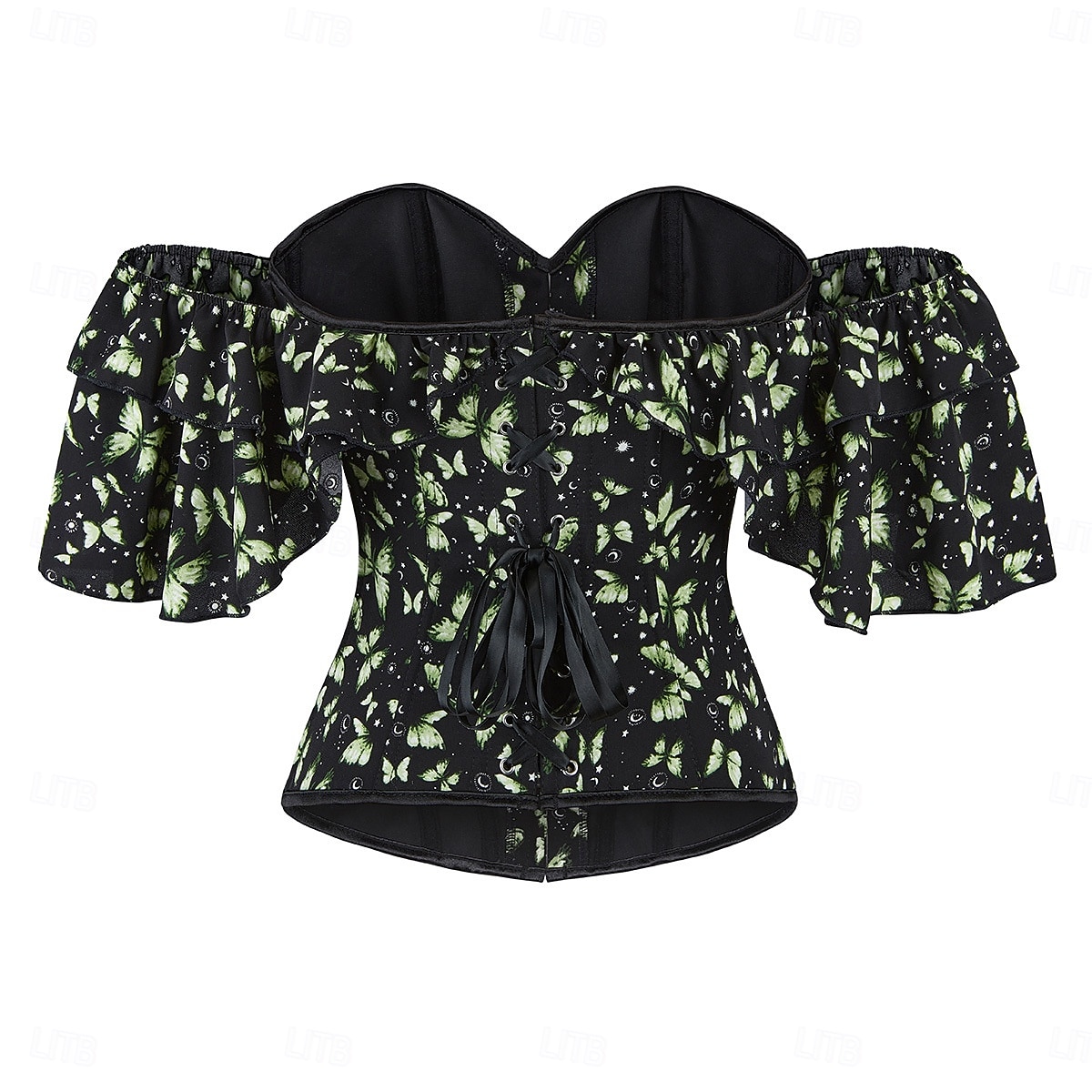 Rococò Completo Mascherata Corsetto Overbust Cosplay Jacquard Controllo della Pancia Push-Up Jacquard Costume Per donna Reale Mascherata Feste Carnevale di Venezia Adulti Corsetto del 2025 a $26.99 –P5
