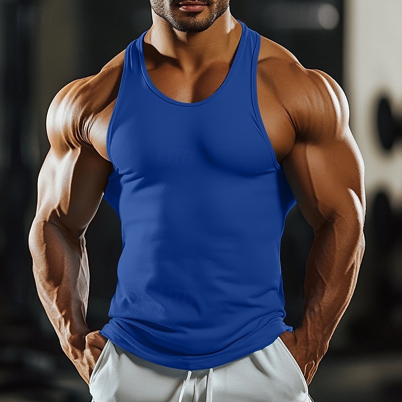 Homme Débardeur Gilet Sous-Vêtements T-shirt sans manches Sans manches Col ras du cou Été Uni Mode Classique Confortable Sportif Rue Sports Fête Noir Blanche Rouge Foncé T-shirt haut de gamme pour de 2025 ? $10.49 –P6